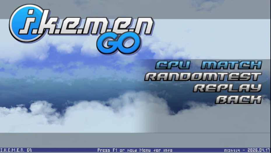 The default title screen for Ikemen GO.